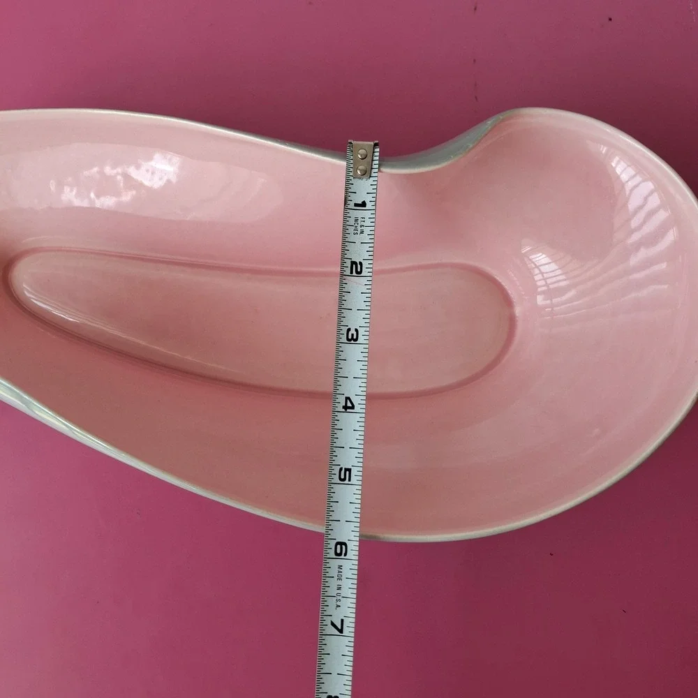 Roselane B14 MCM Pink Gray Freeform Pottery Bowl Dish Pasadena California 1950s